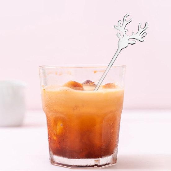 Ice Cream Scoop Food Grade 304 Stainless Steel Christmas Elk Dessert Coffee Spoon