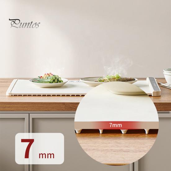 Food Warming Mat Silicone Electric Warming Tray with 3 Level Temperature Quick Heating Anti-Scalding Edges Foldable Buffet Hot Plates Heat Pad for