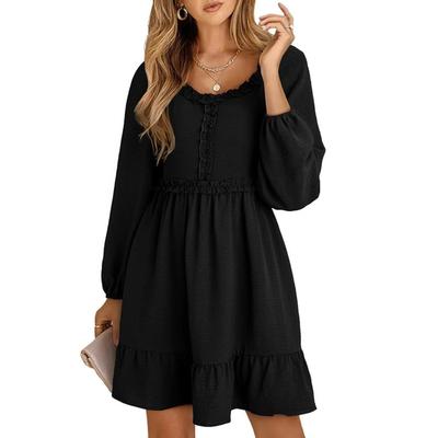 Vestido Casual de Color Sólido para Mujer