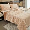 Solid Colour Three-dimensional Stripes Drawstring Rabbit Hair Cover Blanket Winter Soft Warm Double Layer Thickening Cover Blanket