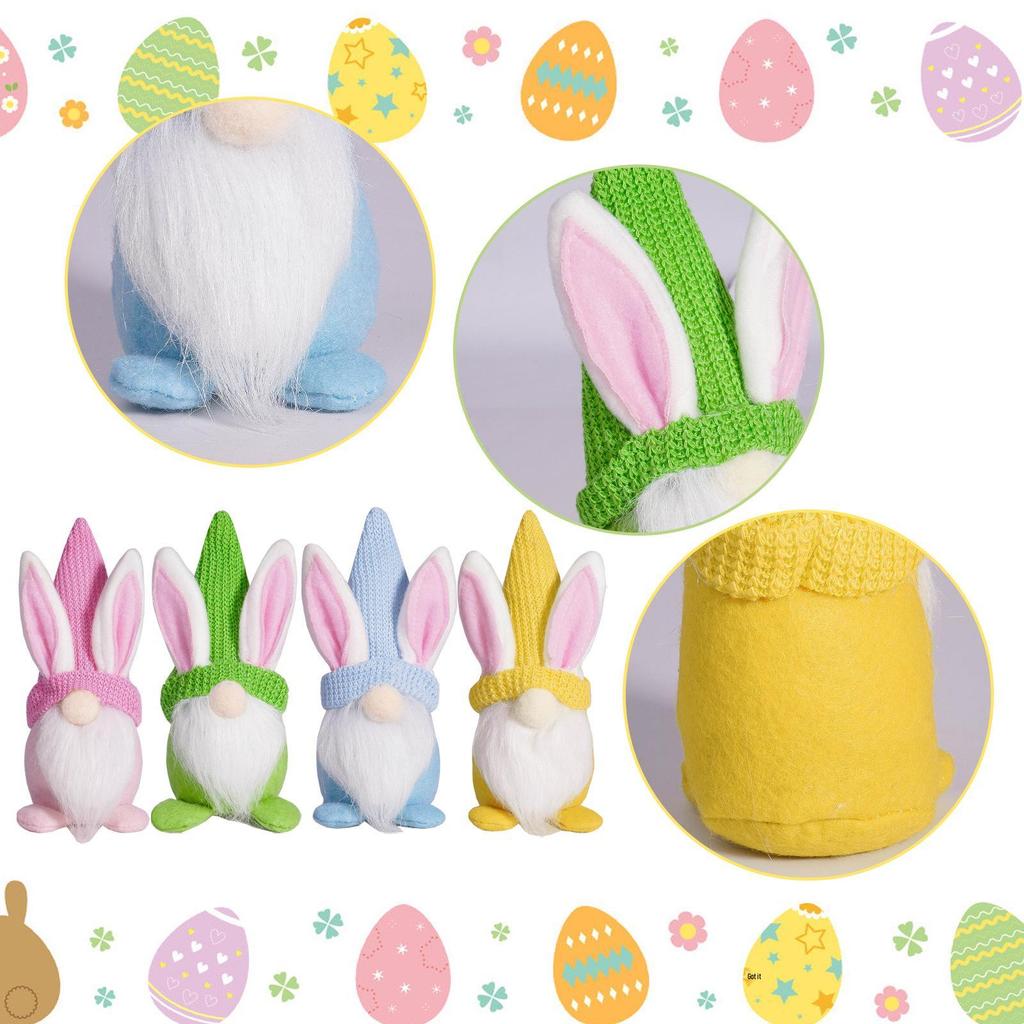 Easter Bunny Gnome Doll Ornament - Cute Rabbit Decoration for Party Atmosphere
