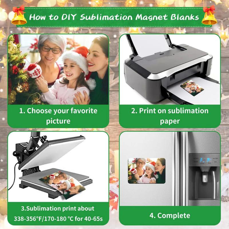 30pcs 7.5*5.5cm Sublimation Magnet Blanks Sublimation Blank Fridge Magnets Personalized for DIY Kitchen Office Decorative