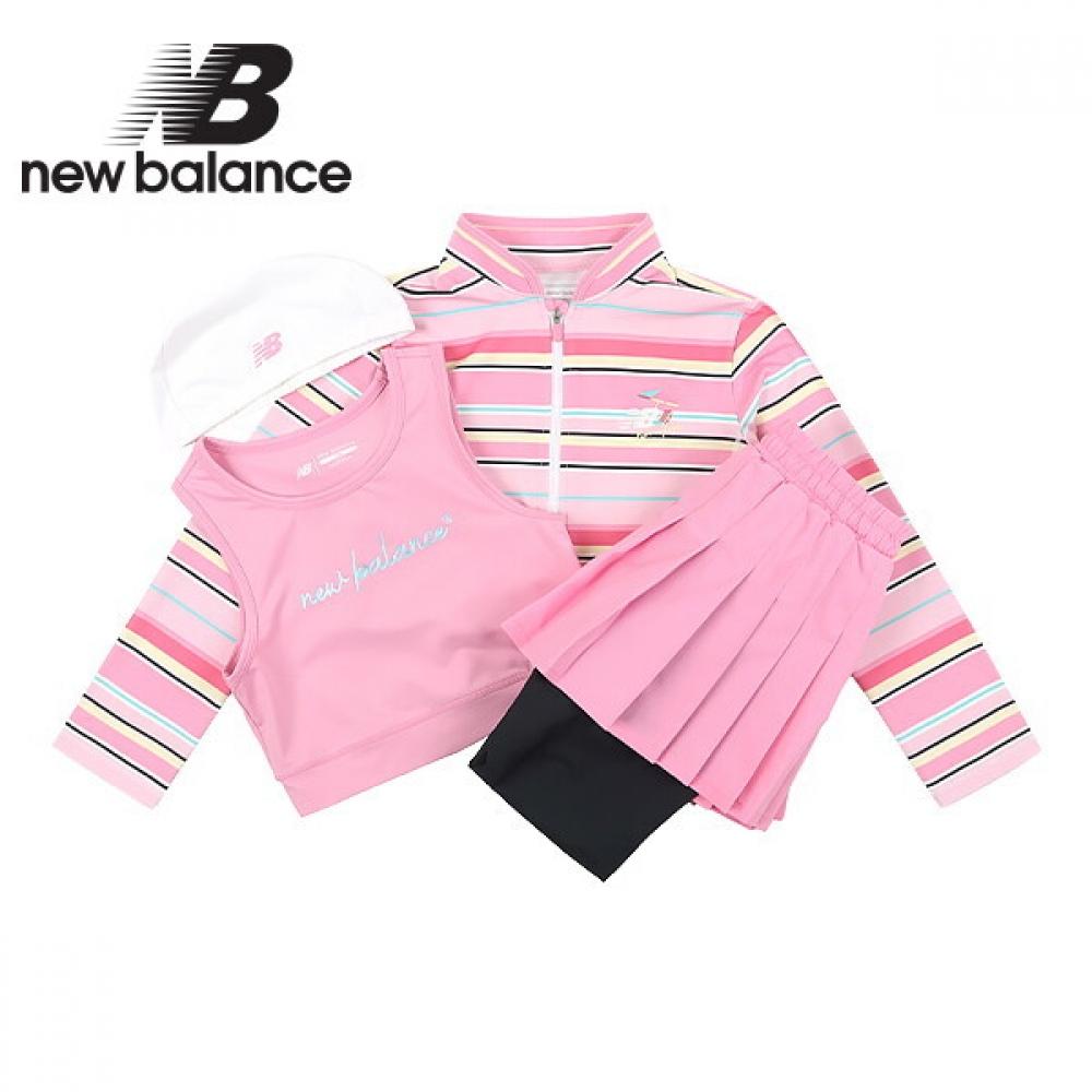

New Balance Kids Girls Rash Guard Skirt Set Pink 110