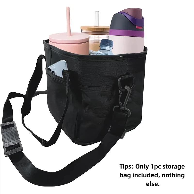 

4-Compartment Drink Carrier Bag Large Capacity Insulated Water Bottle Holder Tumbler Tote With Adjustable Strap Travel, Picnic