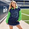 Women's Casual Printed Long Sleeve Zip Up Sweatshirt with Stand Collar
