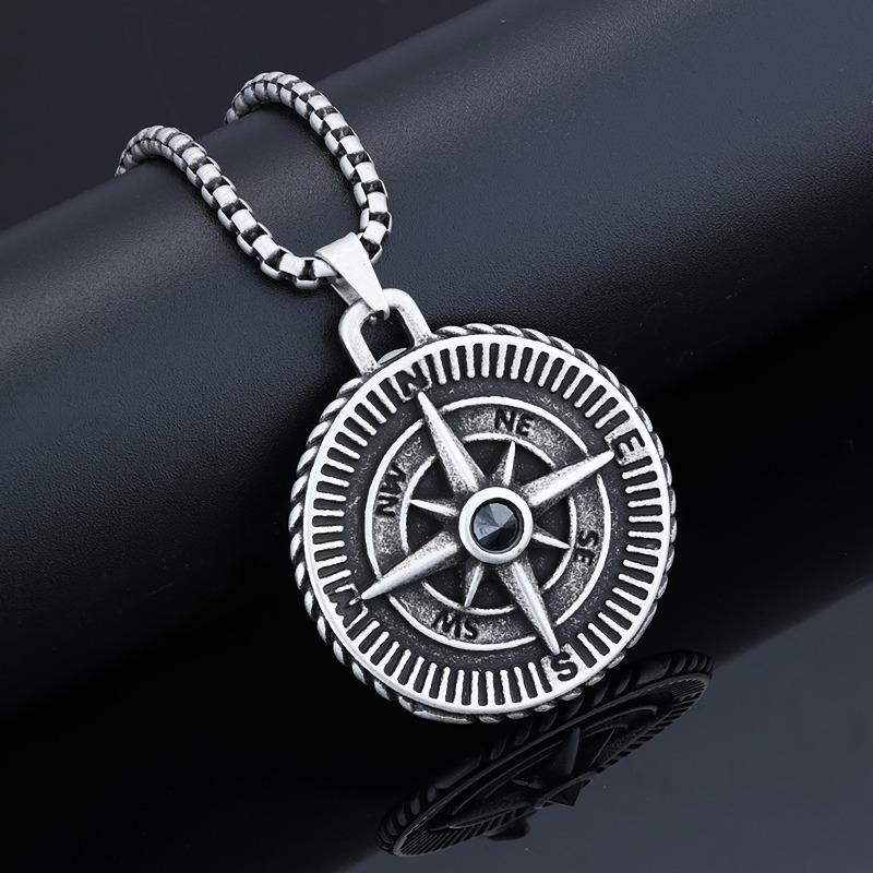 Street Cool Stainless Steel Pendant - Vintage Pirate Viking Compass