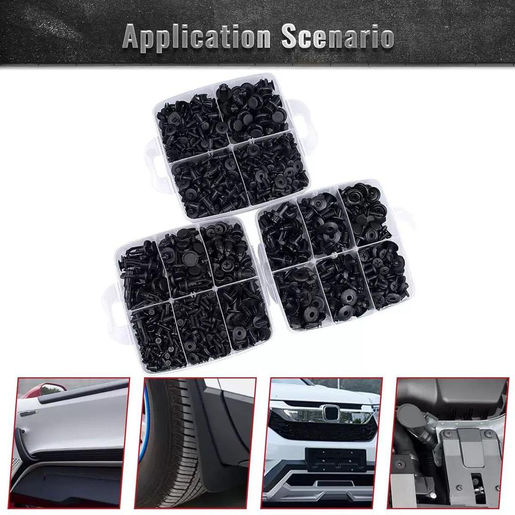 750-Piece Universal Car Clips Set, 16 Types for Body, Door, Interior Panels, Fender Fasteners