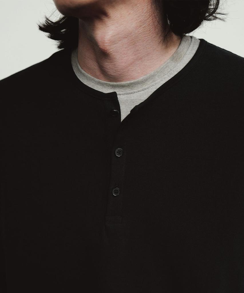BLANKROOM Noble Henley Neck Tee_Black