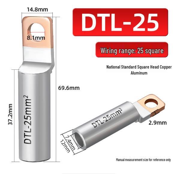 Square Head Copper-Aluminum Terminal Lugs DT L-2 (16-500 sq mm)