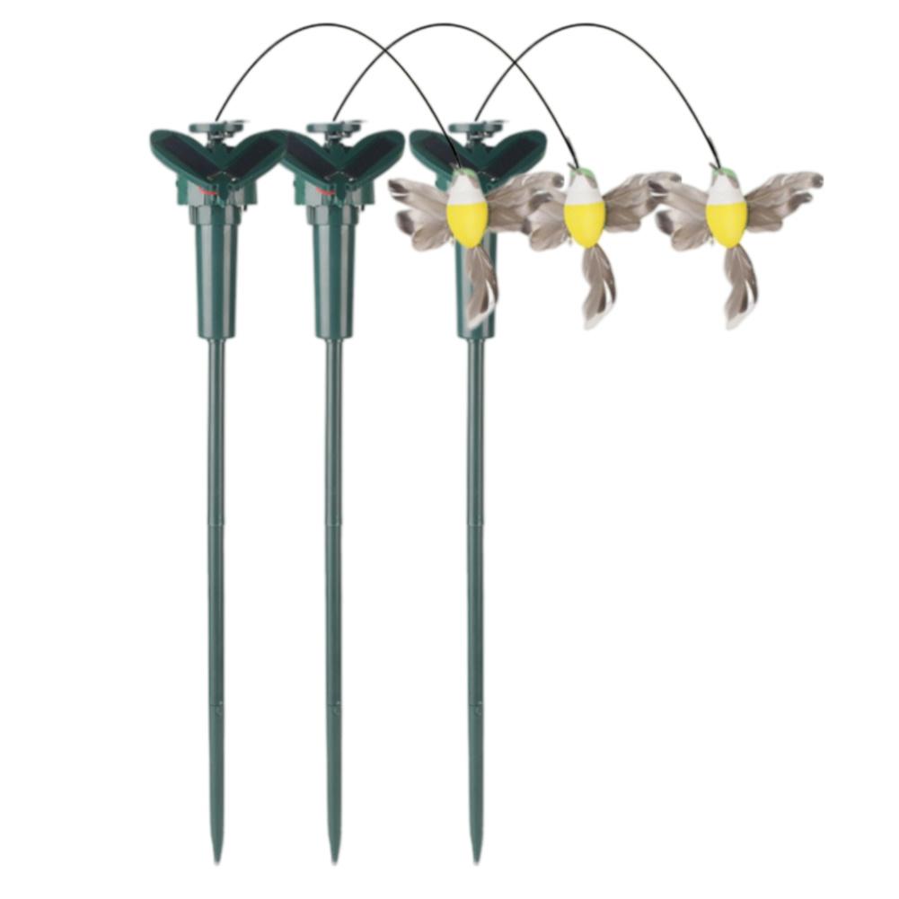 1-3PCS Solar Powered Flying Humming Bird Dancing Fluttering Butterflies Ornaments Waterproof Garden Yard Home Farmland Decor