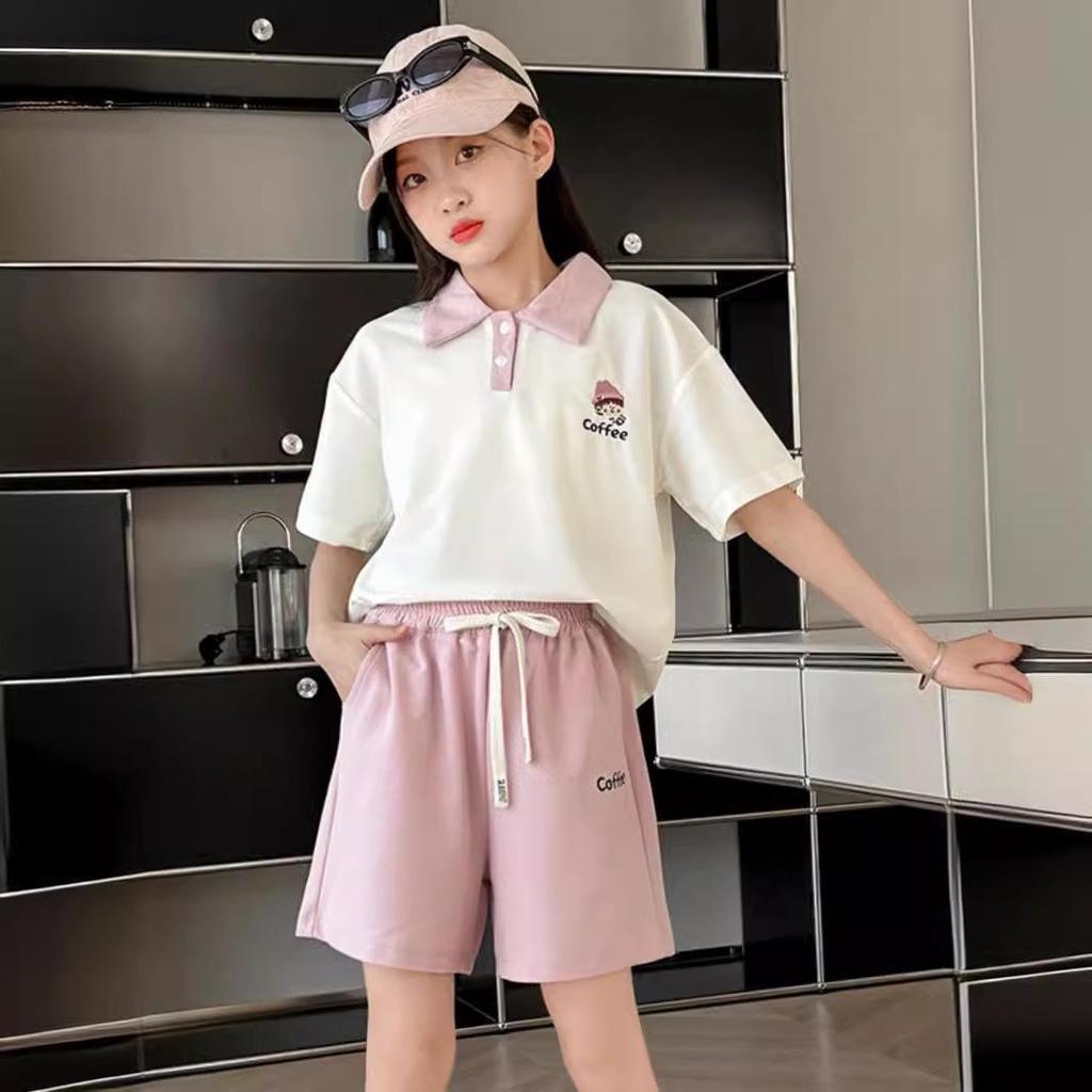 Girls' Academy Style Polo & Shorts Two-Piece Set