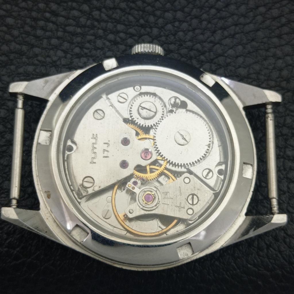 HAND-WINDING VINTAGE HMT JANATA INDIAN MENS ARABIC BLUE DIAL WATCH a703039-1 R212-a703039