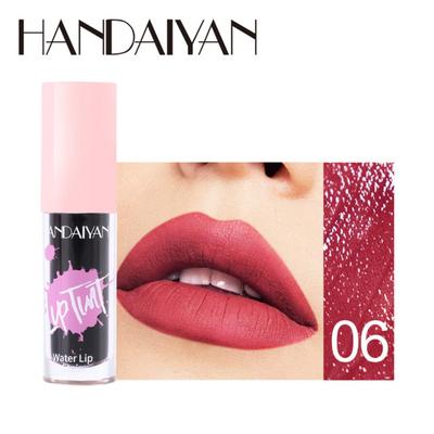 Lip Handaiyan Bright Color Water Stain Gloss Long Lasting Red Nude Lipstick Liquid Tint Waterproof Lip Gloss Makeup, 06