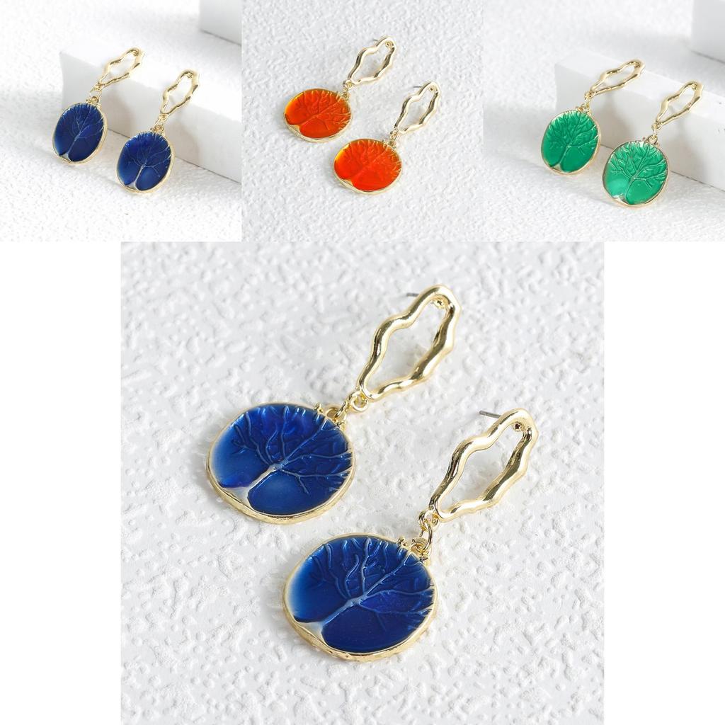 Fashionable European And American Style Creative Alloy Tree Of Life Earrings