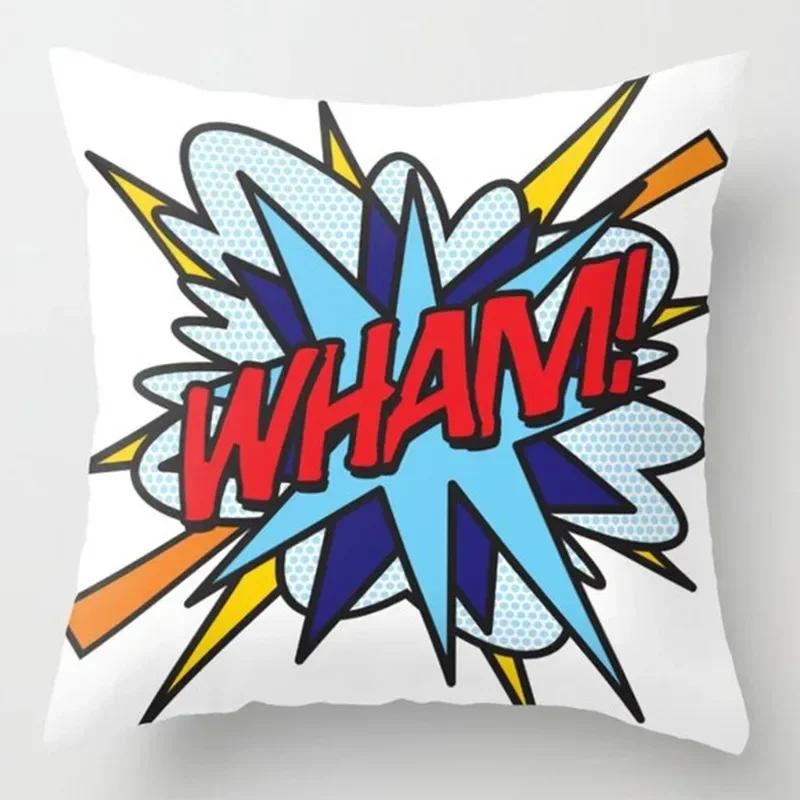 Cartoon Buchstaben Graffiti Kissenbezug Zuhause Schlafzimmer Wohnzimmer Sofa Kissenbezug Mietdekoration Dekorative Kissenbezug