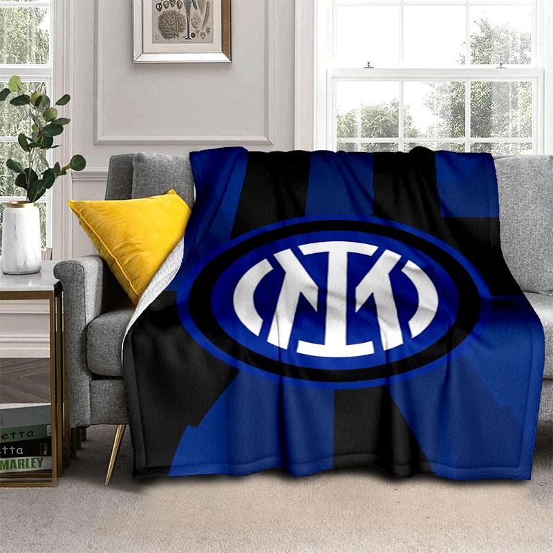 Inter Milan Football Club Logo Blanket Camping Trip Home Decor Digital Printing Outdoor Plush Blanket Bedroom