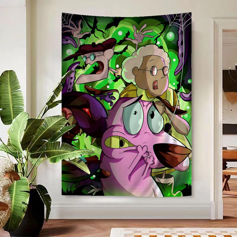 Courage The C-Cowardly D-Dog Colorful Tapestry Wall Hanging Cheap Hippie Bohemian Wall Tapestries Mandala Wall Hanging Sheets
