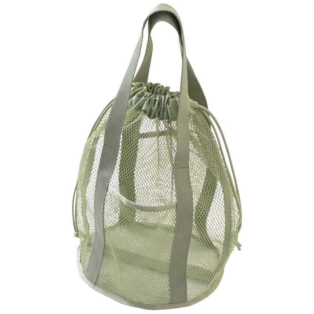 Foldable Drawstring Mesh Storage Bag For Swimming Travel Toiletries Organizer Portable Wash Pouch Home Organization