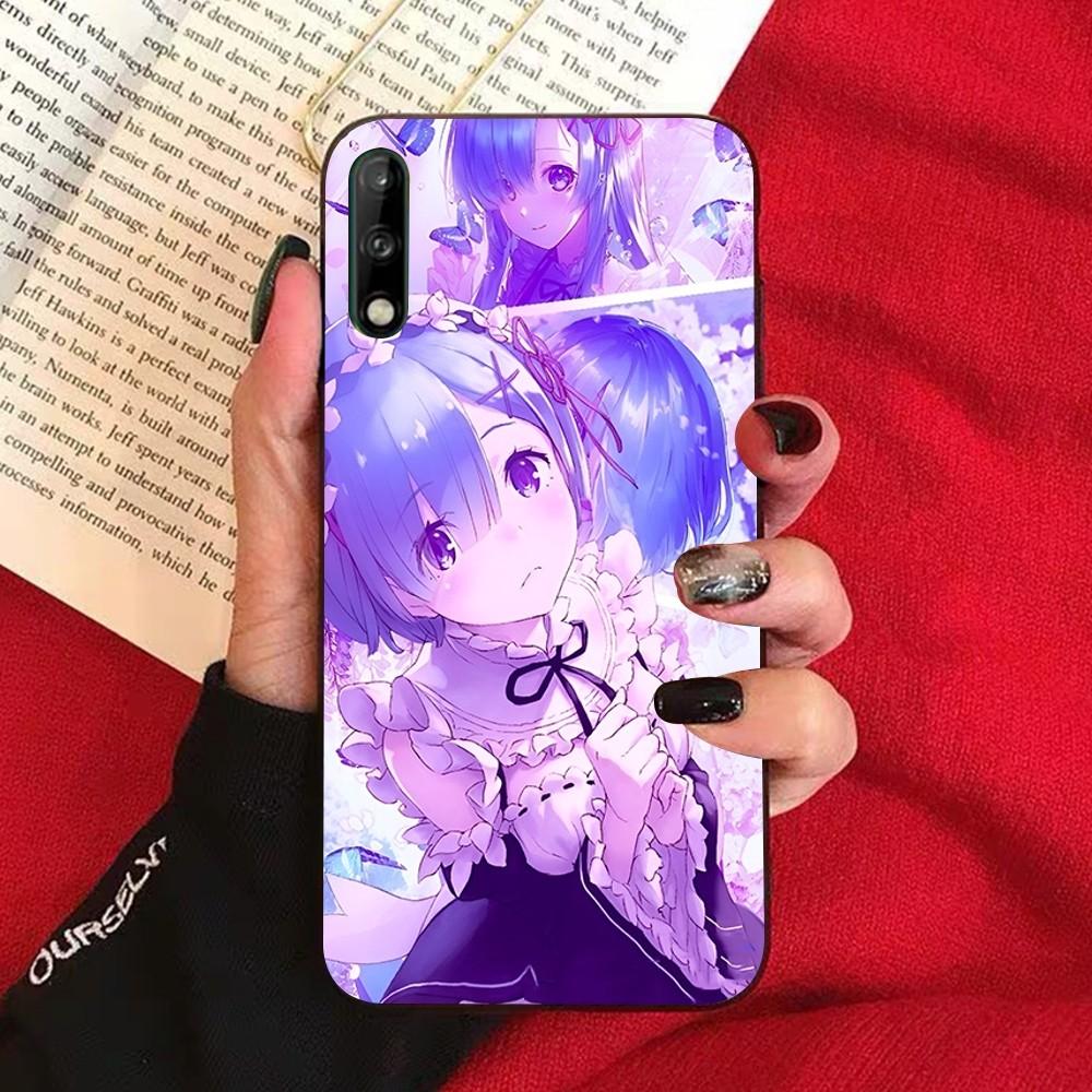 ReZERO Ram Rem Phone Case For Huawei Honor 10 Lite 9 20 7A 9X 30 50 60 70 Pro Plus Soft Silicone Cover