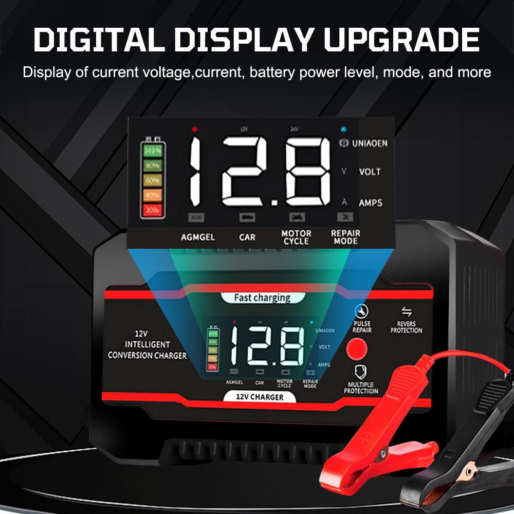 Battery Maintenance Multiple Protection 12V 6A For Car SUV Motorcycle Truck Universal Car Battery Charger Digital LCD Display