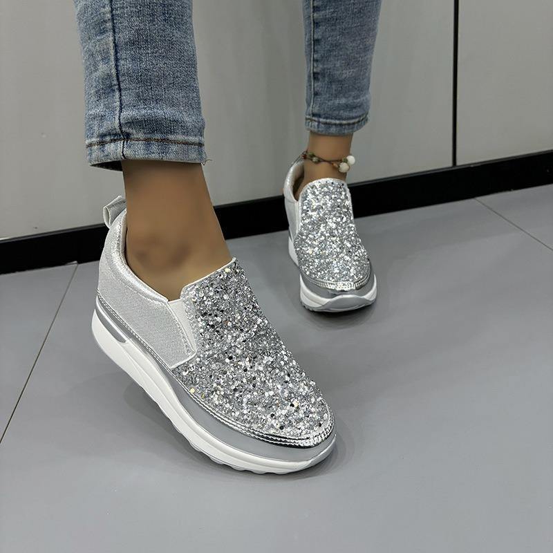 New women's single shoes versatile pointed inner height increase black glossy women's shoes