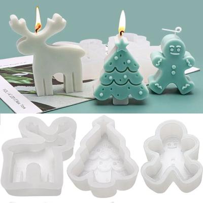 Kirche Party Kuchen Harzform Handgemachte Seifenherstellung Schneemann Baum Lebkuchen 3D Kunst Wachsform Silikonform Weihnachtskerzenform