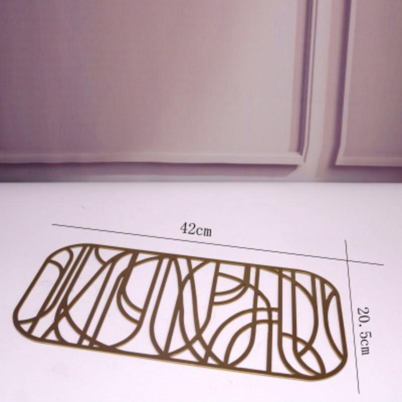 Nordic Modern Metal Wrought Iron Insulated Placemats Kitchen Restaurant Fashionable Metal Coasters Model Room Exhibition Hall Decorations
