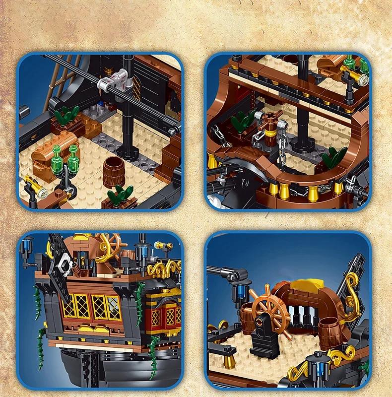 Pirate Ship Building Blocks Sailboat Model Bricks City Traffic Series Creative Desktop Decoraiton Toys For Children Adult Gifts