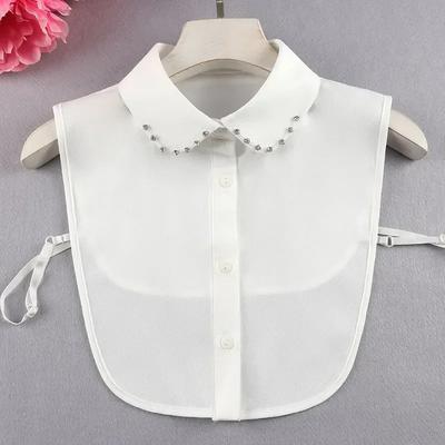 Gola Falsa Branca Vintage para Mulheres Suéter de Outono Camisa Gola Removível Decorativa Moda Negócios Gola Falsa