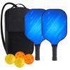 Pickleball-Schläger 2er-Set, Fiberglas-Pickleball-Set mit Pickleball-Schlägern und Tragetasche, Pickleball-Geschenke für Anfänger, Pickleball-Schläger-Set
