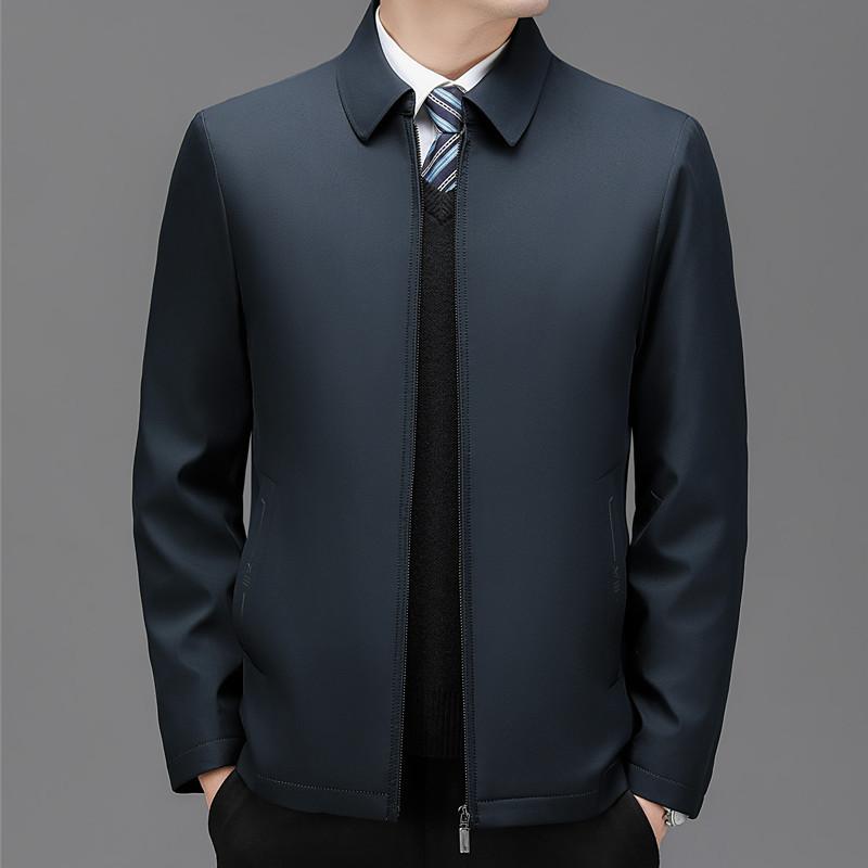 Men's middle-aged and elderly lapel down jacket autumn and winter new business cadre wear warm dad wear thickened jacket