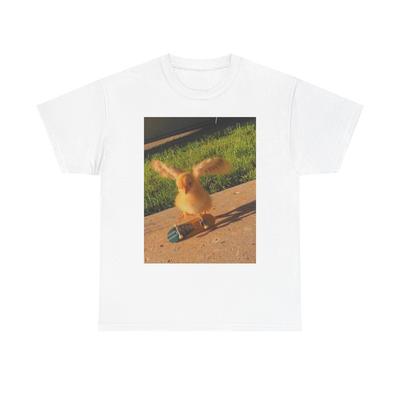 Hühnchen Skateboarden Lustiges Grafik-T-Shirt Unisex Schweres Baumwoll-T-Shirt NEUES Unisex-T-Shirt