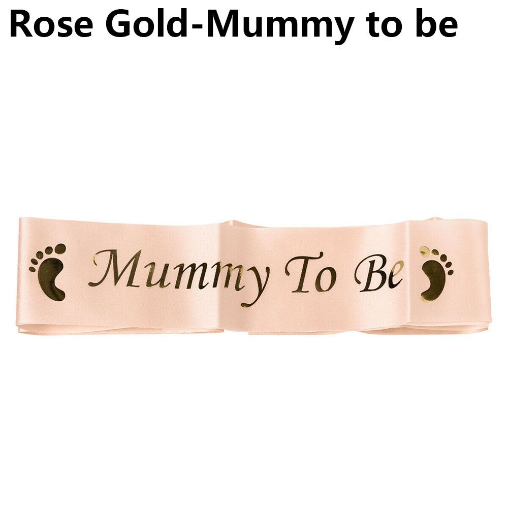 Birthday Decor Mommy To Be Newborn Party Decoration Rose Gold Blue Pink  Footprint  Shower Sash Boy Girl Mom Favor Gift