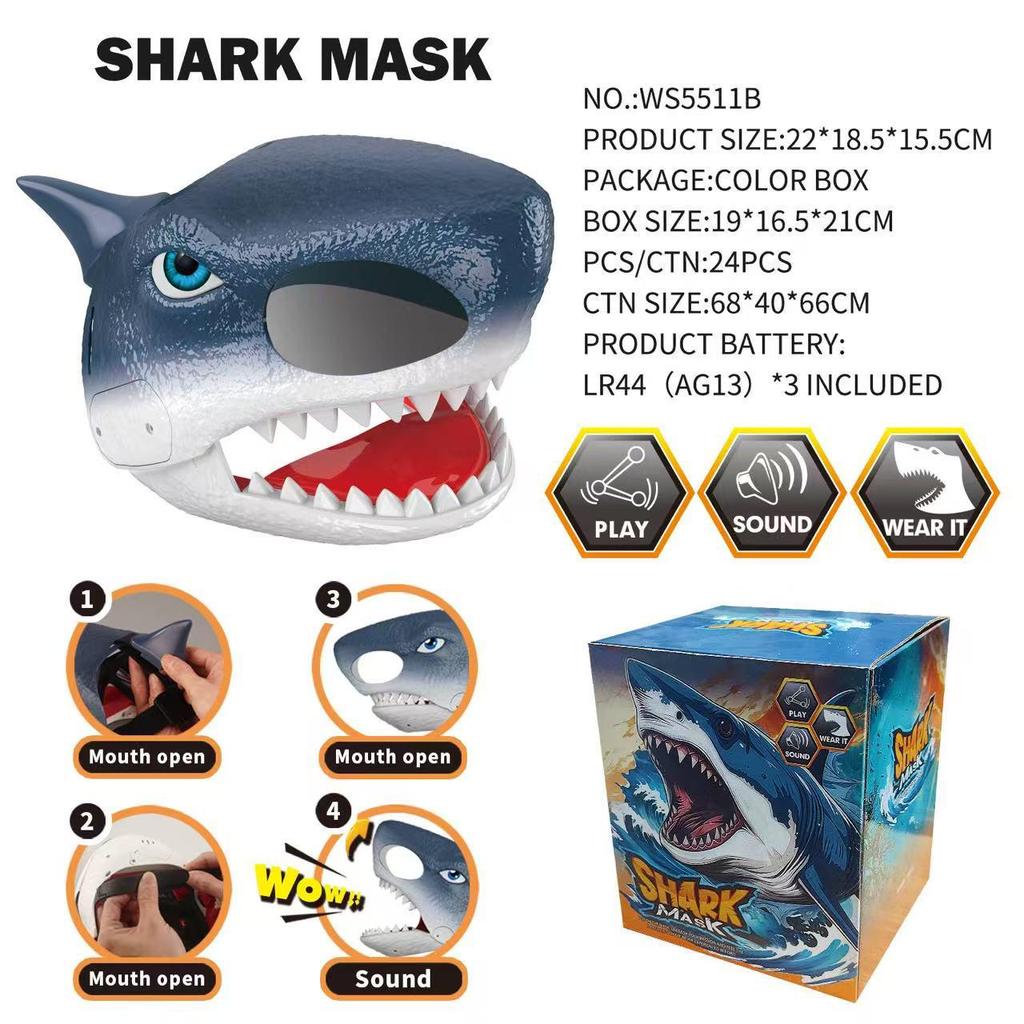 Sound & Light Christmas Dinosaur Cosplay Mask - Tyrannosaurus & Velociraptor Halloween Headgear Toy