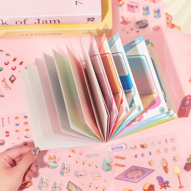 3D Dream Room Theme Diorama Sticker Book Stress Relief For Journal DIY Collage Material Frame Office Sticker Desktop Decoration