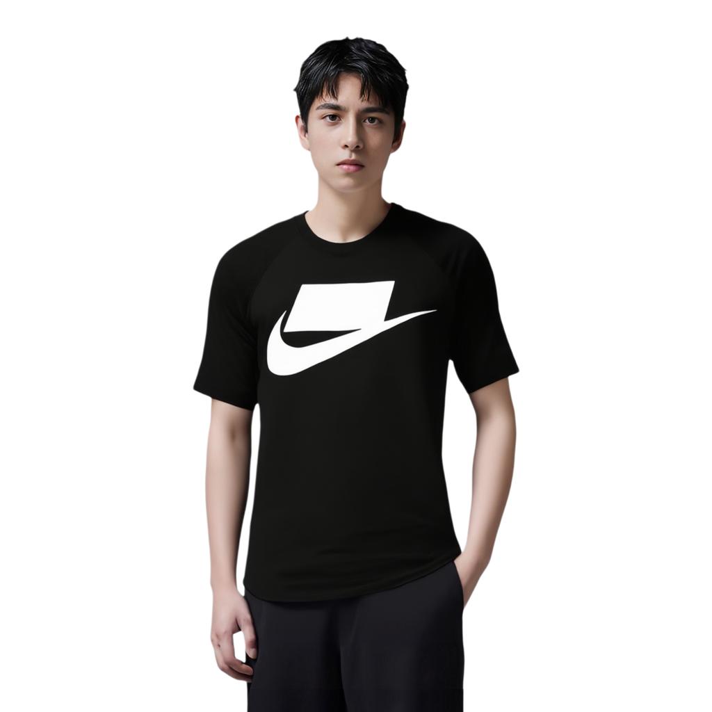 Nike NSW Large Logo Sportswear Cotton Short Sleeve T-Shirt Men Tops Black White BV7596-011
