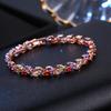 2026 European and American style jewelry, colorful rainbow, colorful zircon rice grain bracelet, forget worry grass element