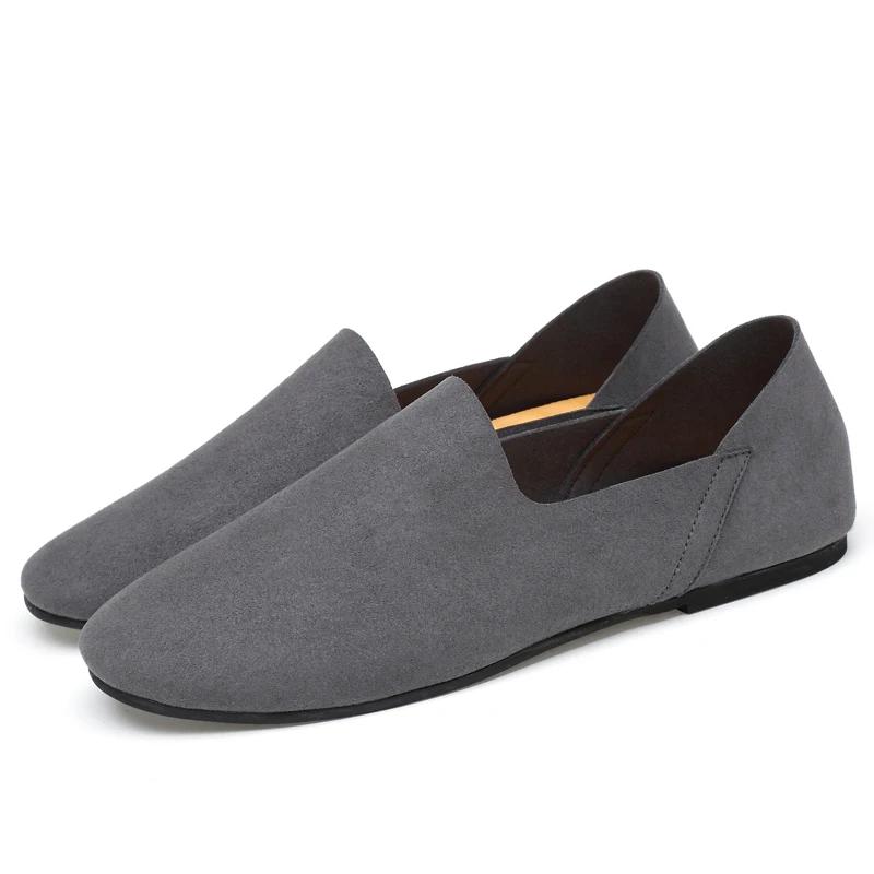 

Модные мужские туфли весна-осень, модные туфли-лоферы, повседневная обувь из кожи, мокасины, модная мужская дизайнерская обувь 10 серый