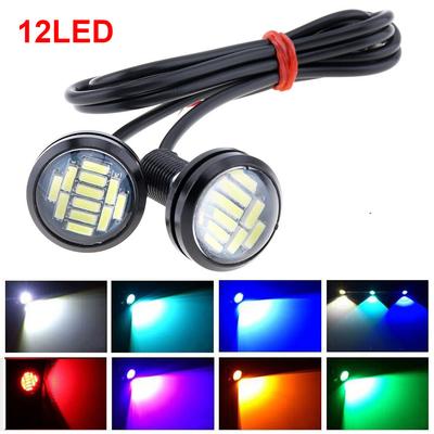 2Pcs 18mm 23mm Car Eagle Eye Led 12V Flash DRL Daytime Running Lights 9W LED Backup Reversing Parking Signal Lamps AutomobilesTurn Signal 2