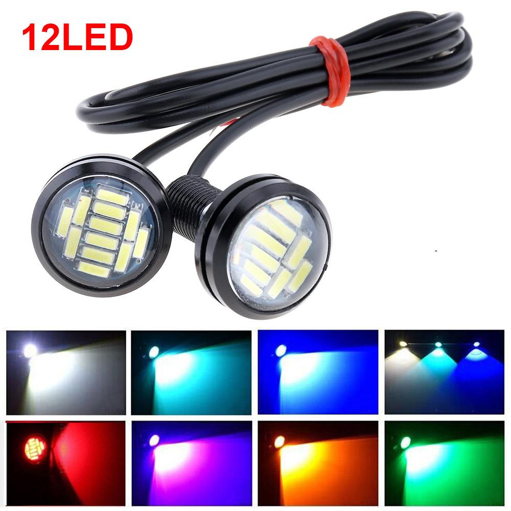 2Pcs 18mm 23mm Car Eagle Eye Led 12V Flash DRL Daytime Running Lights 9W LED Backup Reversing Parking Signal Lamps AutomobilesTurn Signal 2