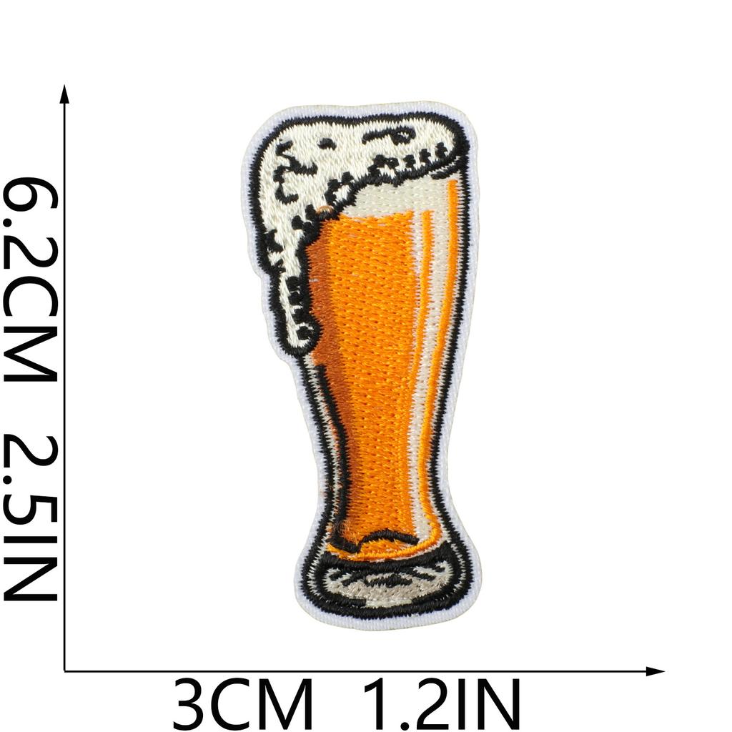 Carnival Beer Festival Embroidery Cloth Sticker Tide Play Decorative Patch Sticker Beer Cup Bag Decoration Embroidery Chapter Boy Ironing