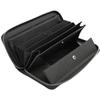 Large Capacity Accordion Long Wallet Genuine Leather Garçon Style Automatically Sorts Receipts and Coins Multi-Function Wallet Coin-Through (Black)