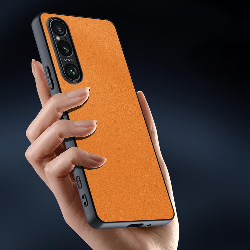 For Sony Xperia 1 VI Case PU Leather+Hard PC Shell Texture Ultra Thin Phone Cover