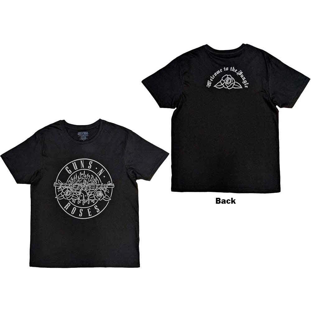 Guns N  Roses Classic Bullet Mono T-Shirt Black New XXXL