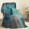 Dark Blue Abstract Lines and Color Blocks Blanket Soft Throw Blanket for Home Bedroom Bed Sofa Picnic Travel Office Blanket Gift
