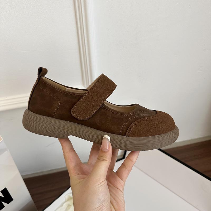 Fashion Round-toed Versatile Flat Marie Jean Single Shoes for Women  New Style French Soft Sole Small Leather Shoes To Pair with Skirts