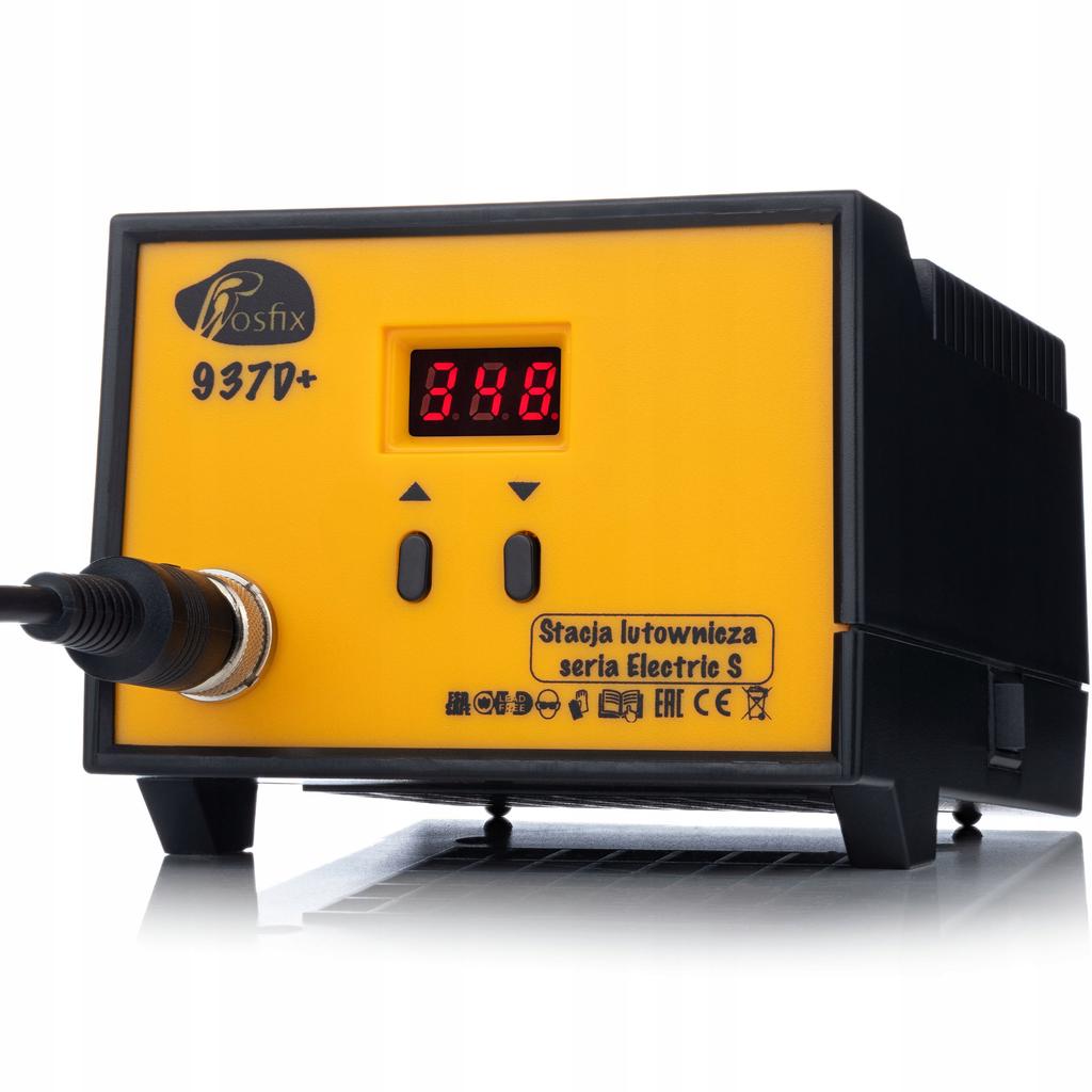 Rosfix 937D+ 60W soldering station with a set of 10 black LONG-LIFE tips