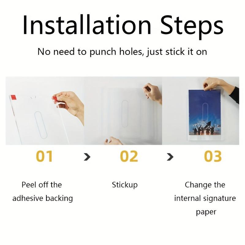 6pcs A4 Double Clear Hollow Acrylic Card Slot Announcement Wall Slot Paper Box School Office Promotion Bulletin Board Displaying