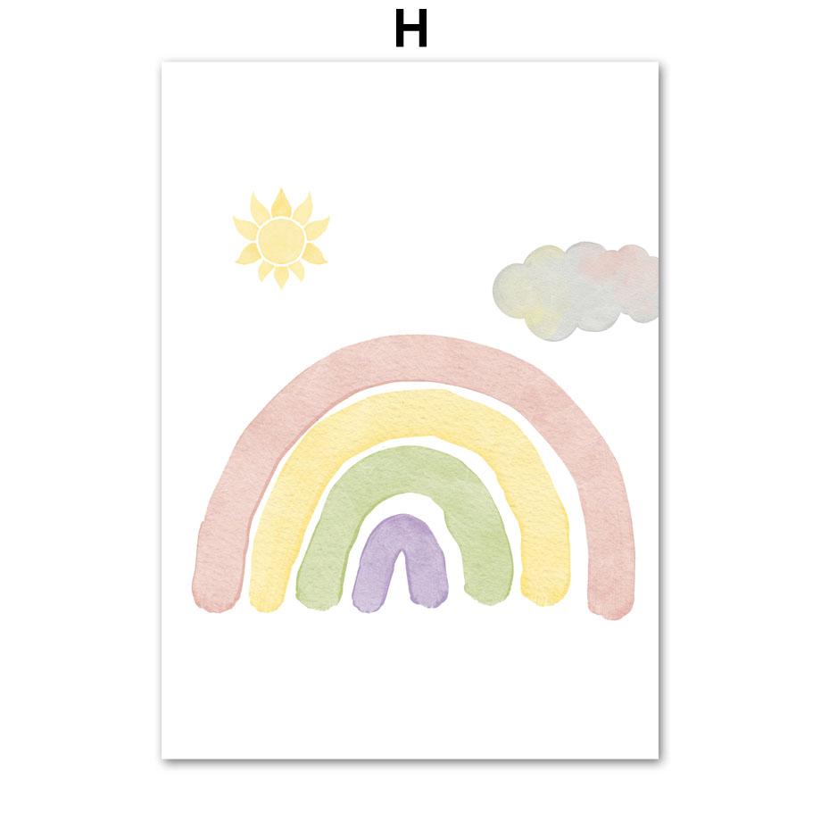 

Девушка Принцесса Лебедь Замок Единорога Радуга Детская Стена Книги по искусству Холст Картина Плакаты и принты Картина для детской комнаты Декор A4 21X30cm No Framed