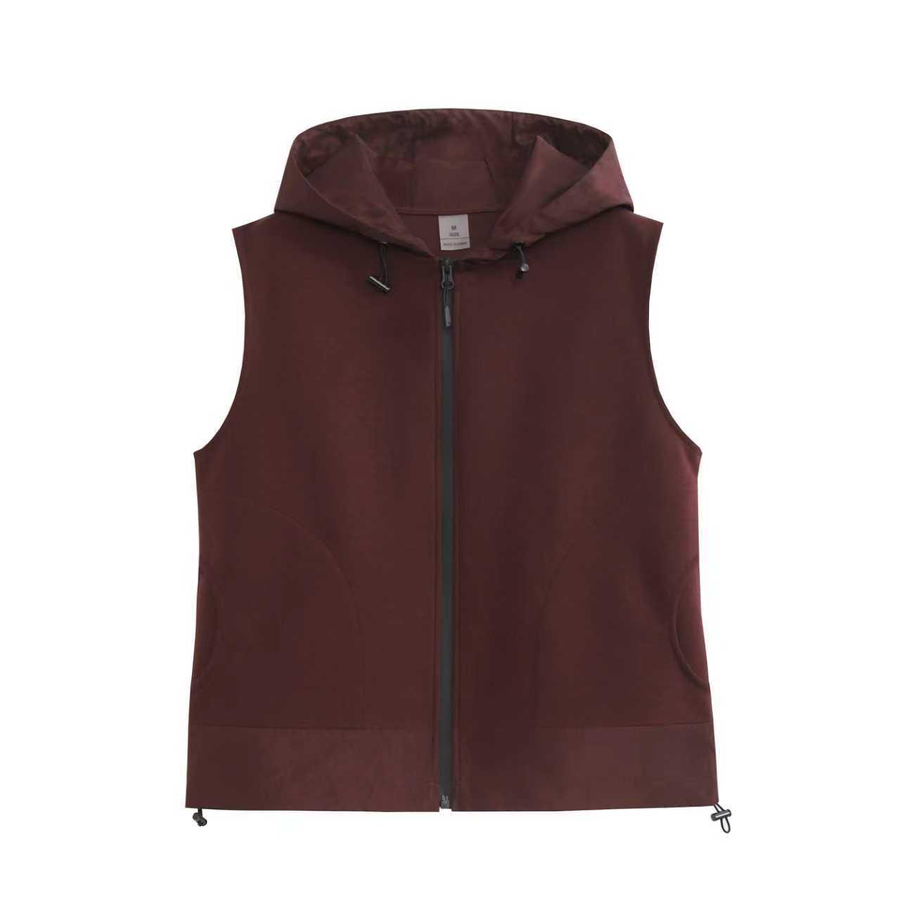 

Trendy Women s Hooded Vest 2025 - Casual Sleeveless Jacket for Spring & Autumn L мальвовий/фіолетовий